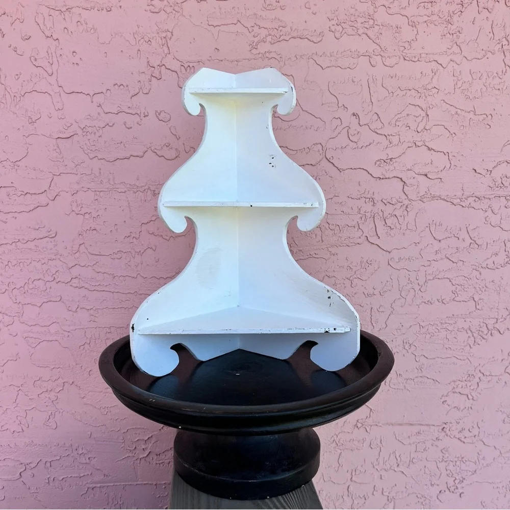 Small Handmade Wood Standing Shelf Painted Chippy